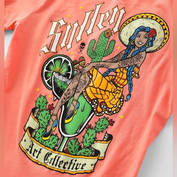 🍹 SULLEN ANGELS Art Collective Margarita Tshirt Medium - Picture 2 of 4